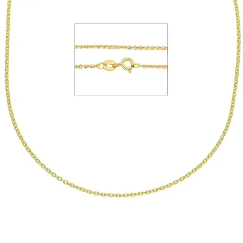 collana catena maglia rolo da donna in oro giallo 50 cm sottile