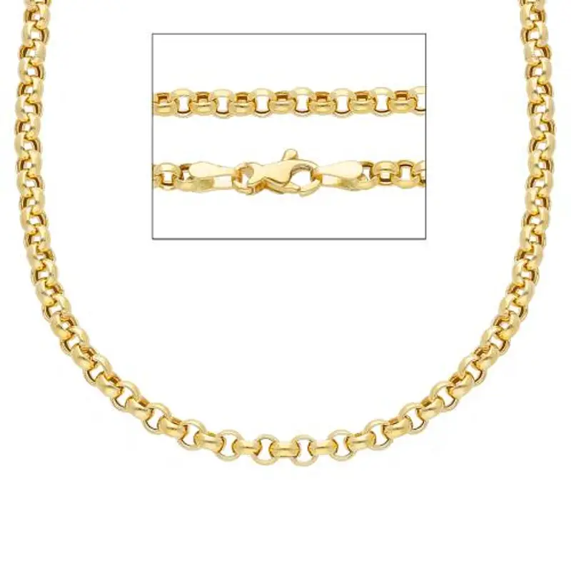 collana catena maglia rolo in oro giallo 50 cm spessa