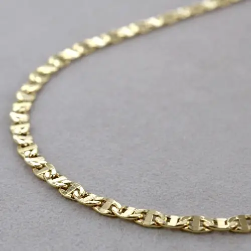 collana catena piatta da uomo traversino diamantato oro giallo 60 cm medio miniatura 4