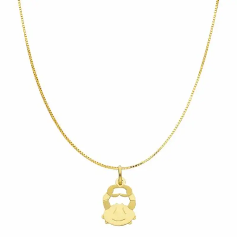 collana con ciondolo oroscopo - segno zodiacale - in oro giallo cancro