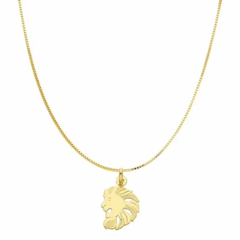 collana con ciondolo oroscopo - segno zodiacale - in oro giallo leone