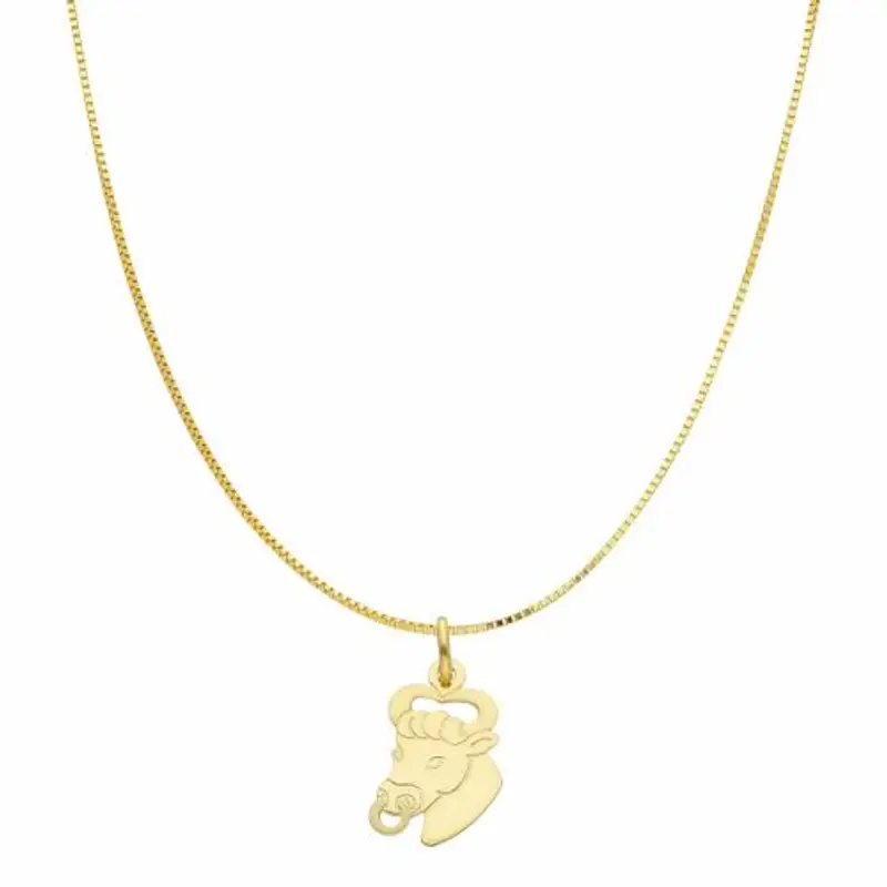 collana con ciondolo oroscopo - segno zodiacale - in oro giallo toro