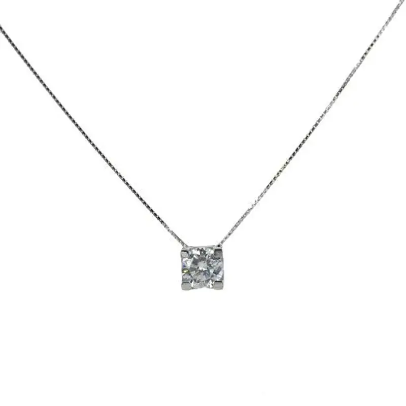 collana con ciondolo punto luce in oro con zircone 5.50 mm