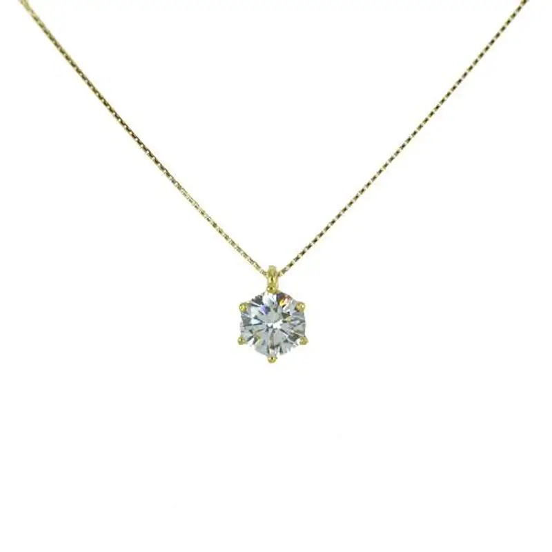 collana con ciondolo punto luce in oro giallo con zircone 6 mm