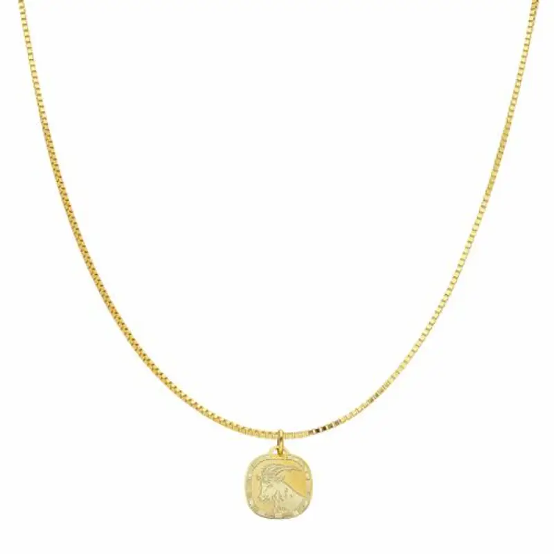 collana con ciondolo segno zodiacale capricorno in oro giallo