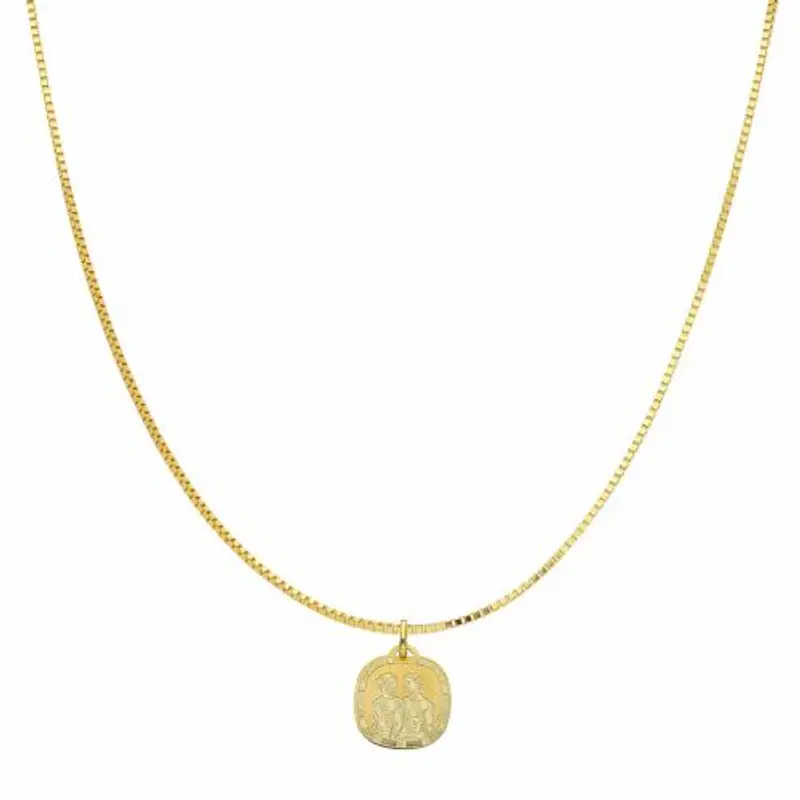collana con ciondolo segno zodiacale gemelli in oro giallo