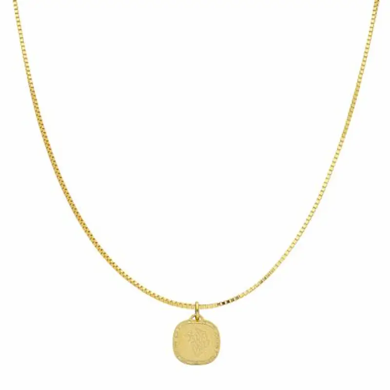 collana con ciondolo segno zodiacale leone in oro giallo