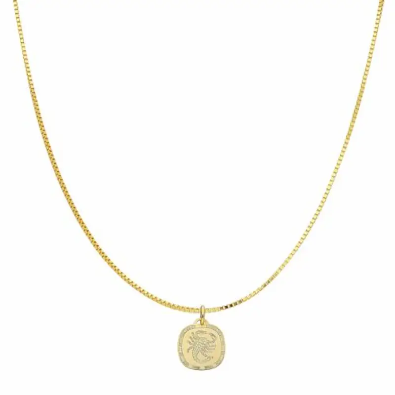 collana con ciondolo segno zodiacale scorpione in oro giallo