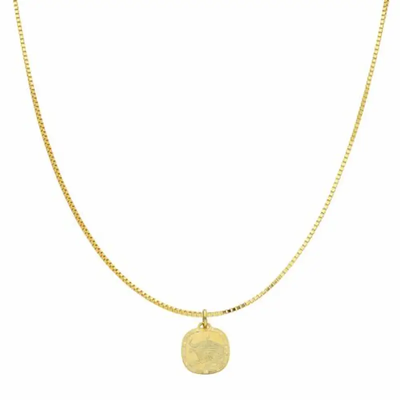 collana con ciondolo segno zodiacale toro in oro giallo