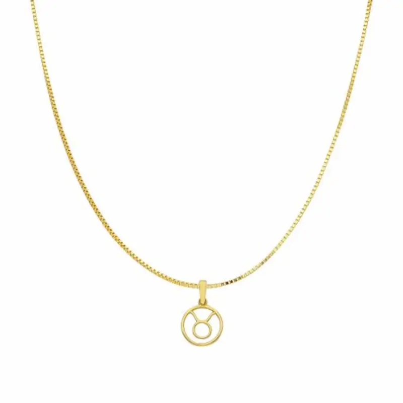 collana con ciondolo segno zodiacale toro in oro giallo stilizzato