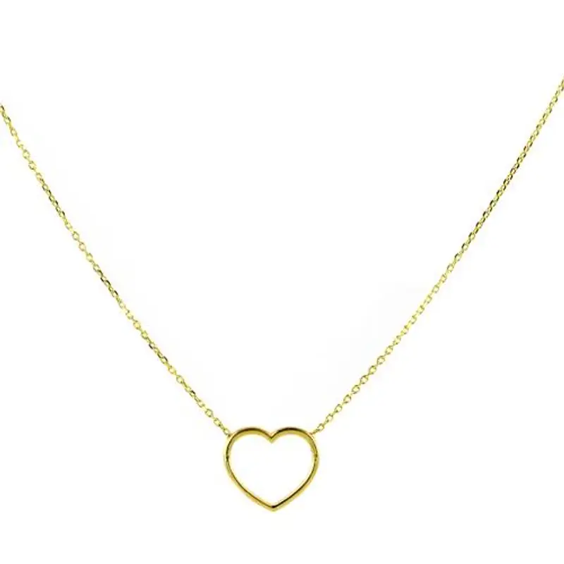 collana con cuore traforato in oro giallo piccolo