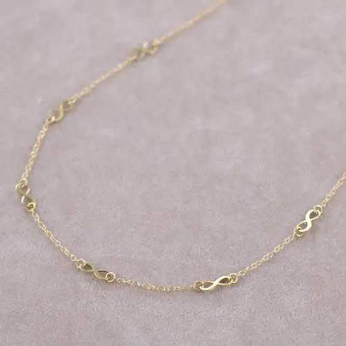 collana con infiniti a lastra in oro giallo miniatura 5