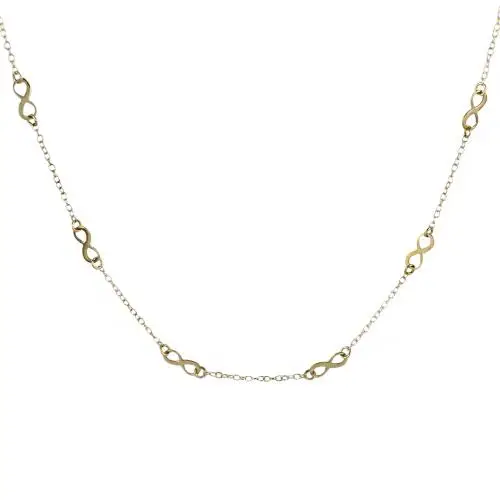 collana con infiniti a lastra in oro giallo