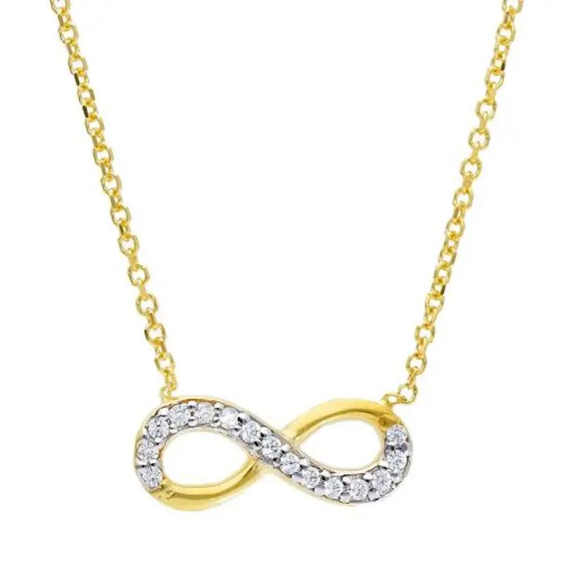 collana con infinito in oro giallo e zirconi - pendente infinity