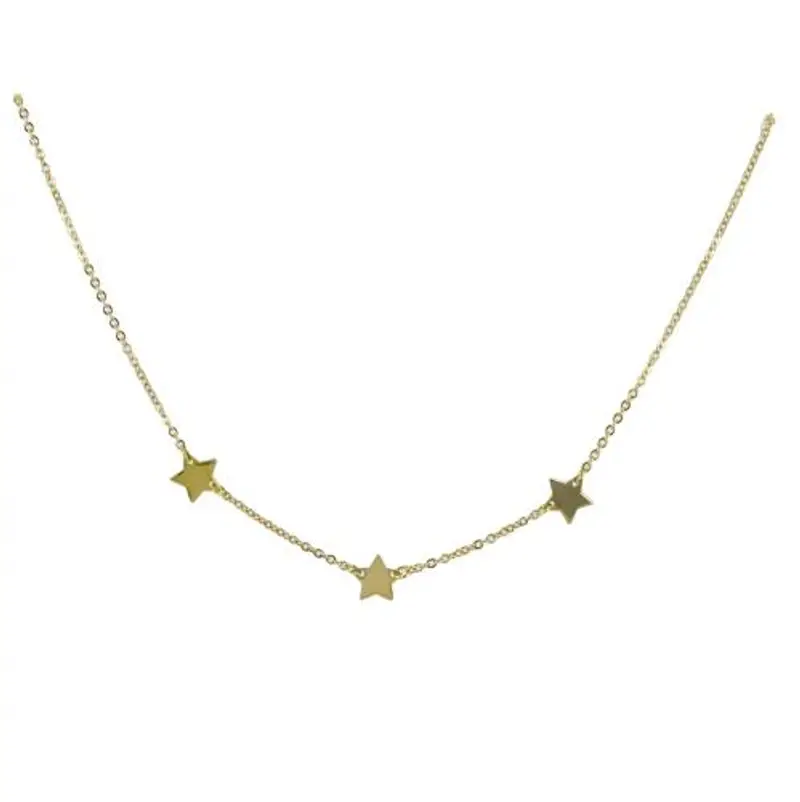 collana con stelle a lastra sul girocollo in oro giallo