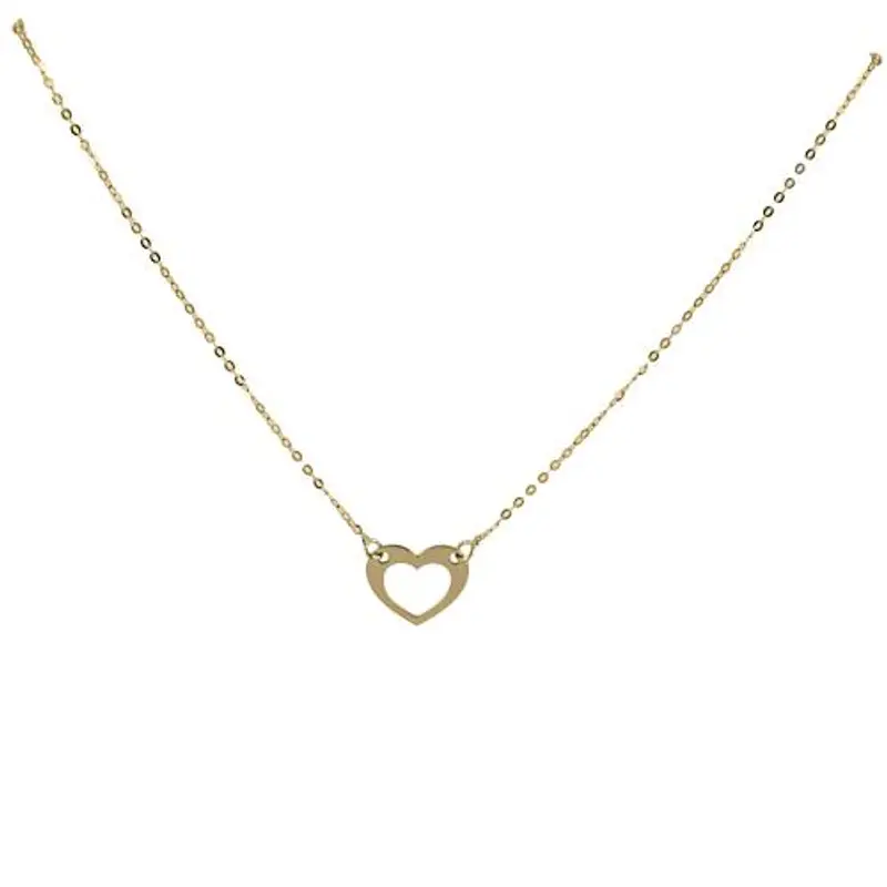 collana in oro giallo con cuore traforato