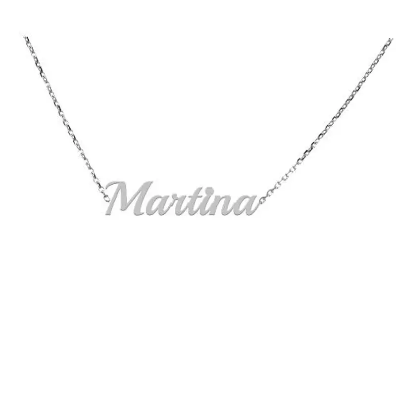 collana personalizzata da ragazza con nome in oro bianco
