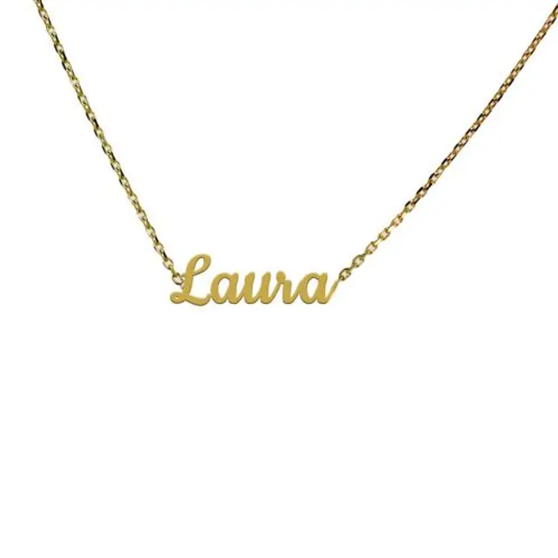 collana personalizzata da ragazza con nome in oro giallo