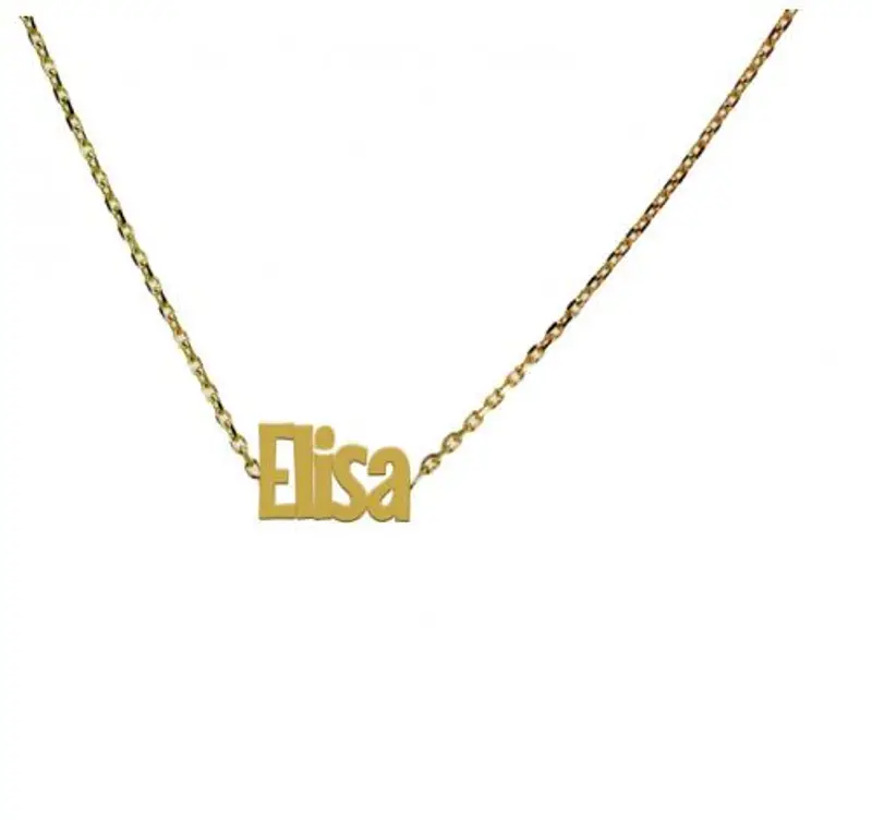 collana personalizzata da ragazza con nome in oro giallo