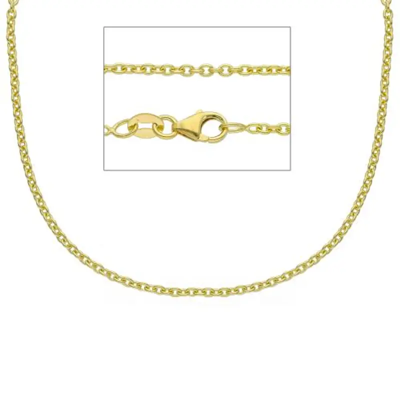 collana unisex catena maglia rolo piena in oro giallo 60 cm media