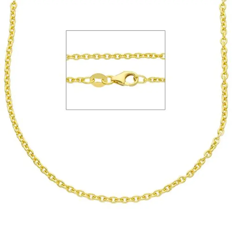 collana unisex catena maglia rolo piena in oro giallo 60 cm spessa