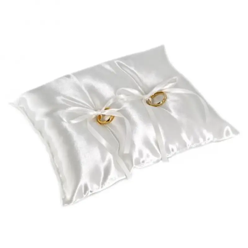 cuscino porta fedi semplice in raso con nastri