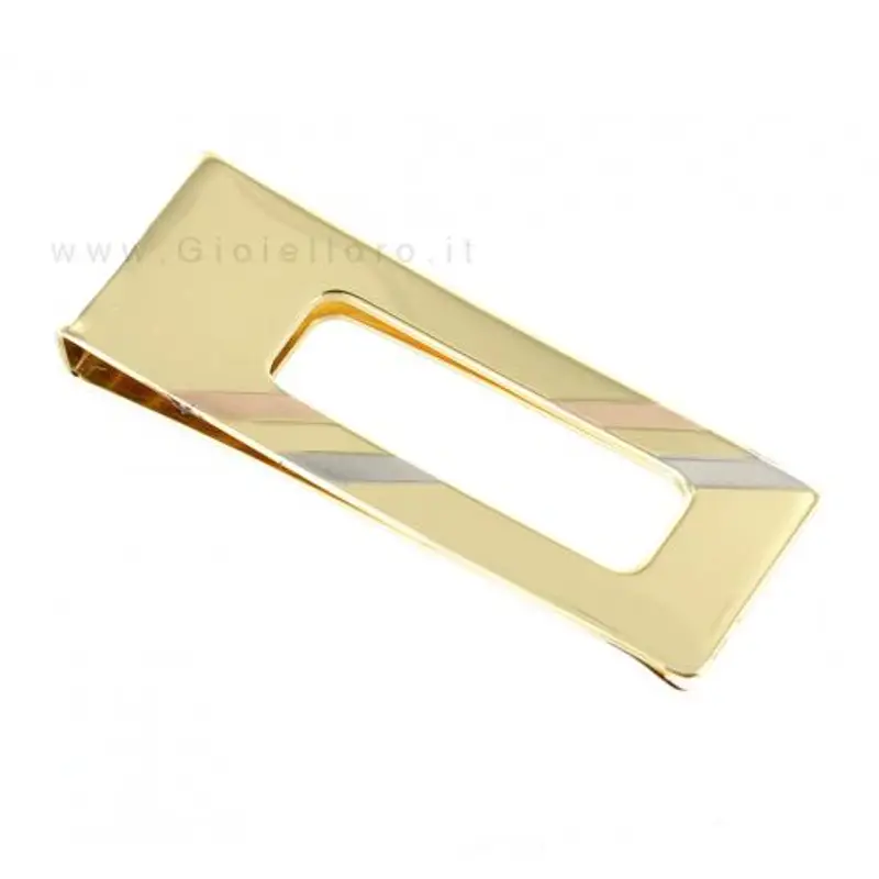 fermasoldi in oro giallo con inserti in oro tricolore