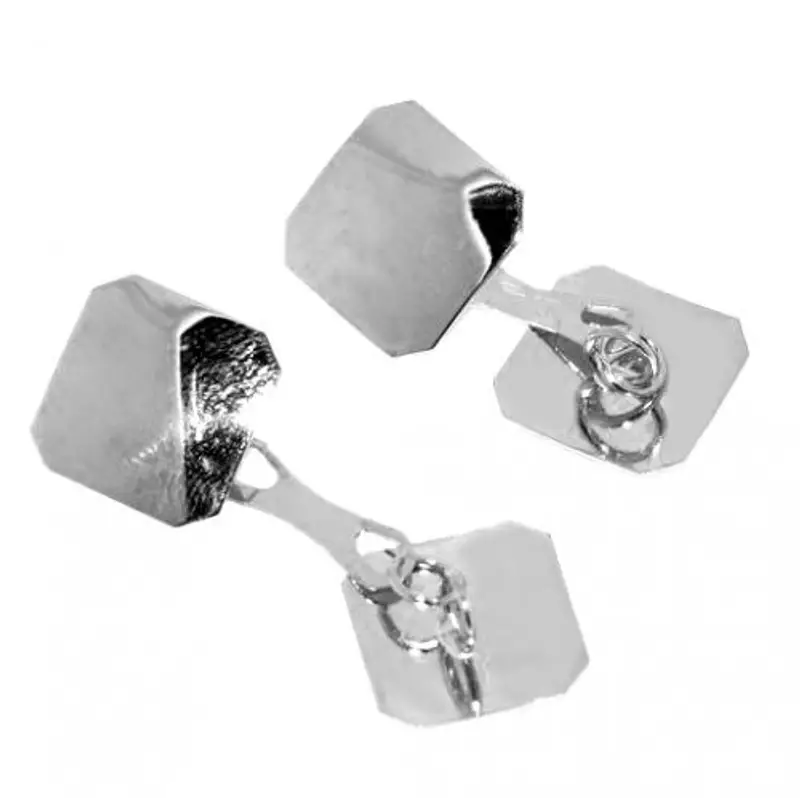 gemelli in oro bianco - gemelli quadrati a lastra