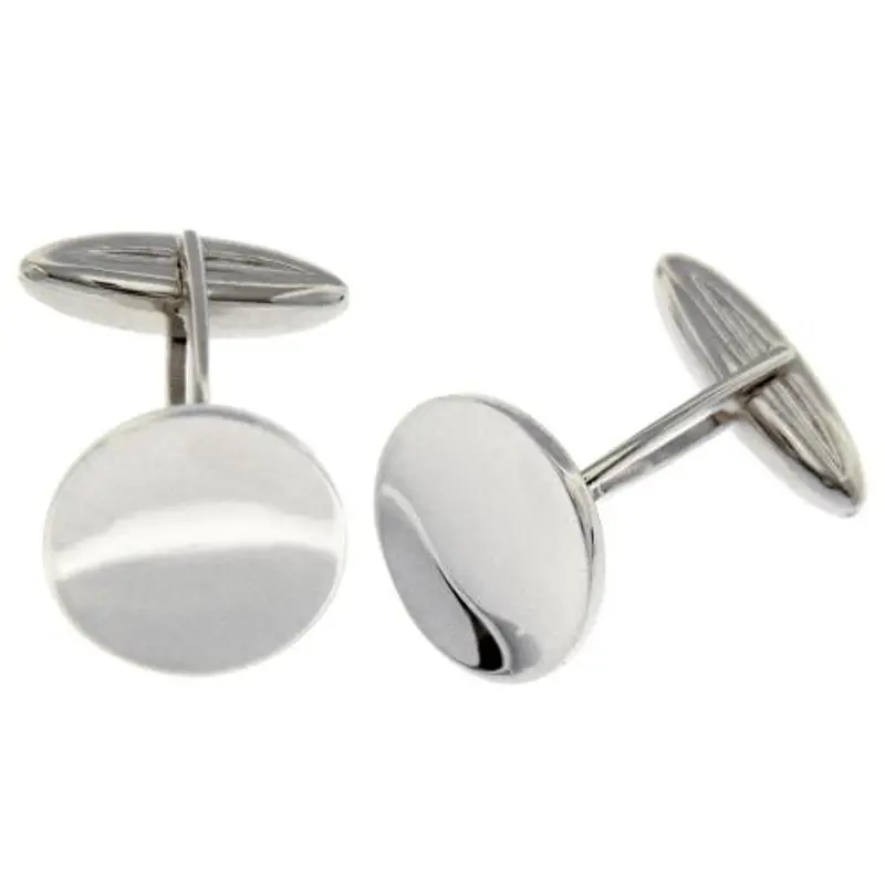 gemelli in oro bianco - gemelli rotondi massicci