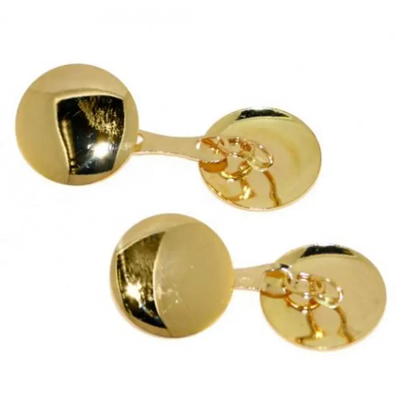 gemelli in oro giallo - gemelli rotondi a lastra