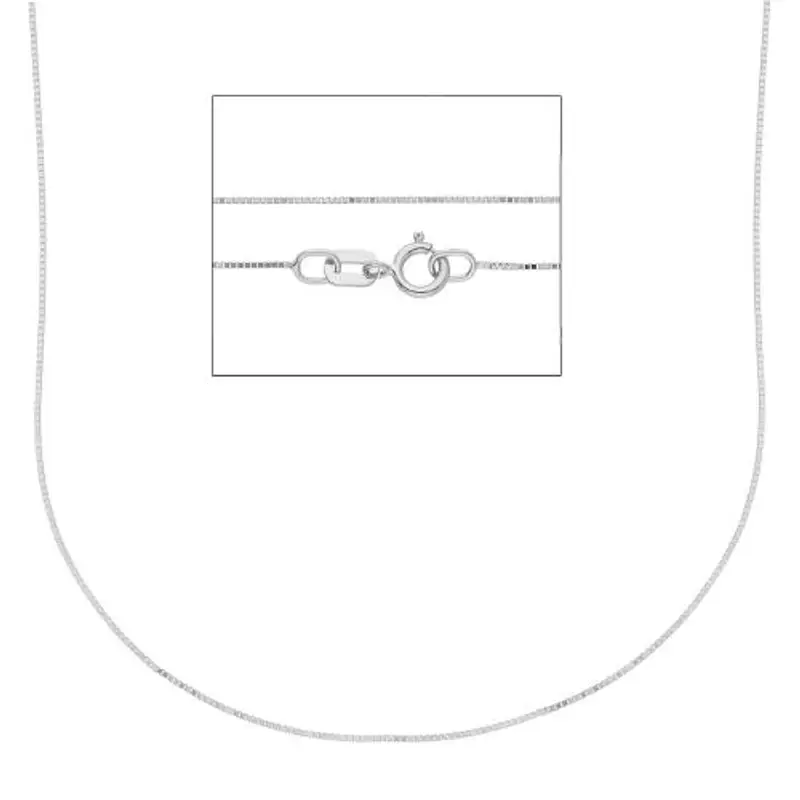 girocollo catena sottile veneziana donna in oro bianco 40 cm