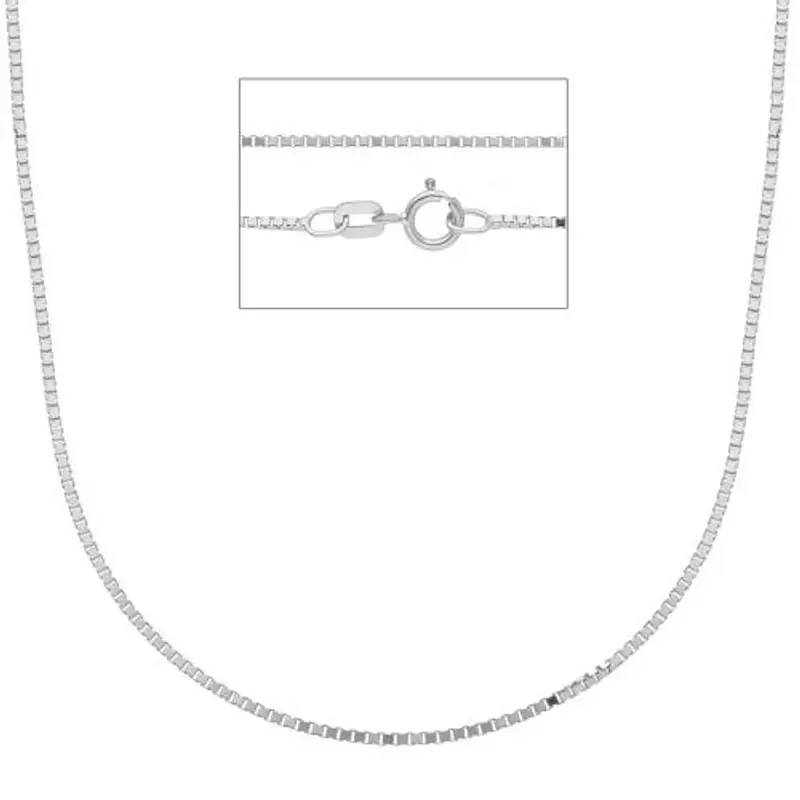 girocollo catena veneziana spessa in oro bianco 40 cm spessa