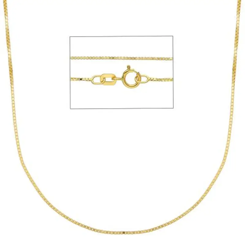 girocollo catena veneziana unisex in oro giallo 45 cm spessa