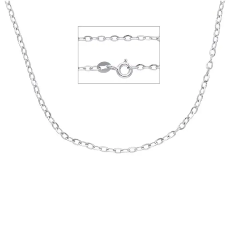 girocollo da donna catena rolo in oro bianco 40 cm spessa