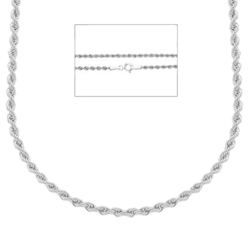 girocollo da donna fune in oro bianco 40 cm media