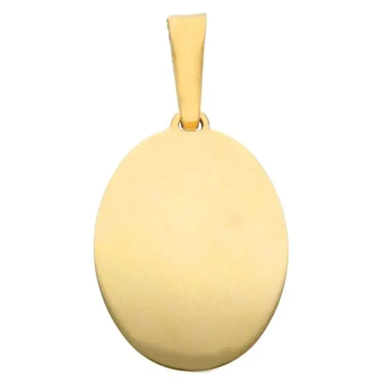 medaglia per incisione ovale 15 x 20 mm in oro giallo