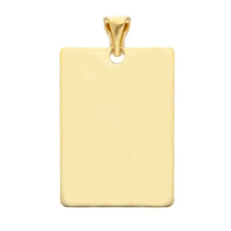 medaglia per incisione rettangolare 14 x 20 mm in oro giallo
