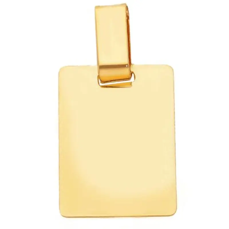 medaglia per incisione rettangolare 14 x 20 mm in oro giallo