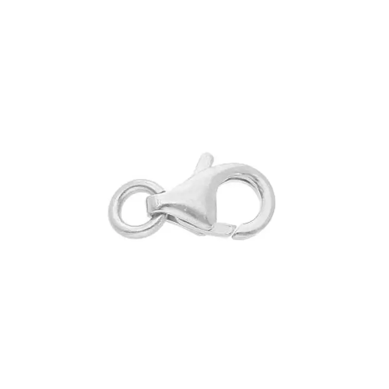 moschettone chiusura di ricambio in oro bianco piccolo