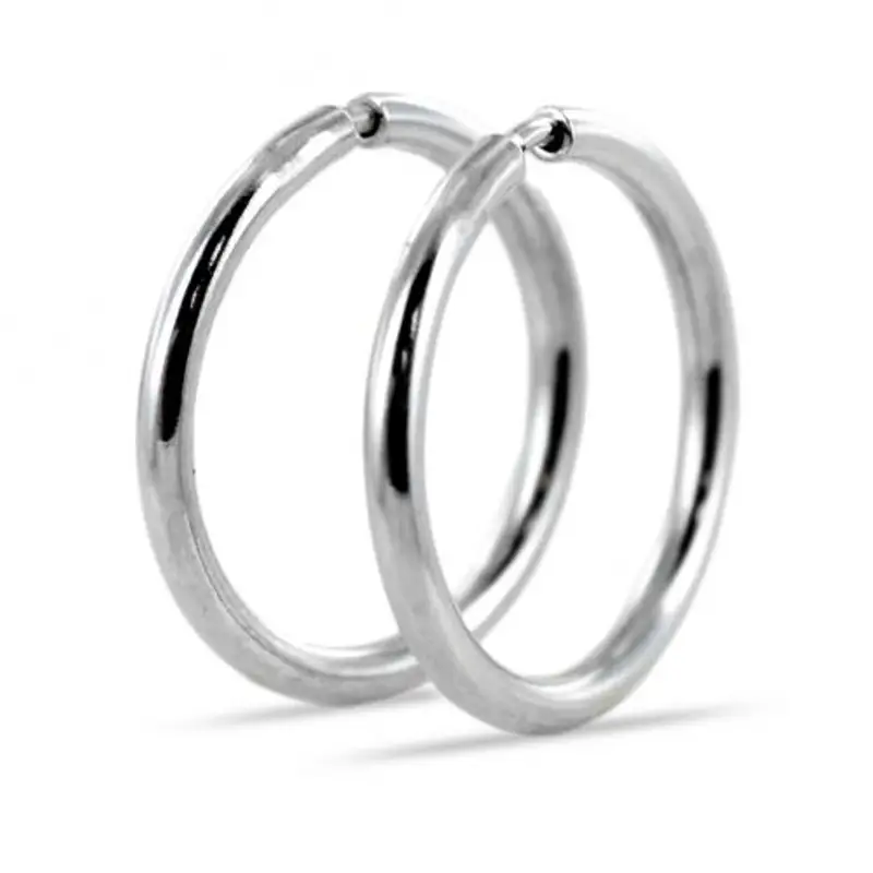 orecchini cerchio piccoli mini in oro bianco