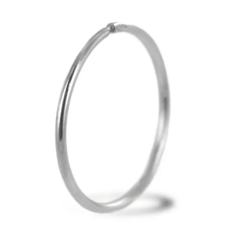 orecchino a cerchio singolo campanella media in oro bianco