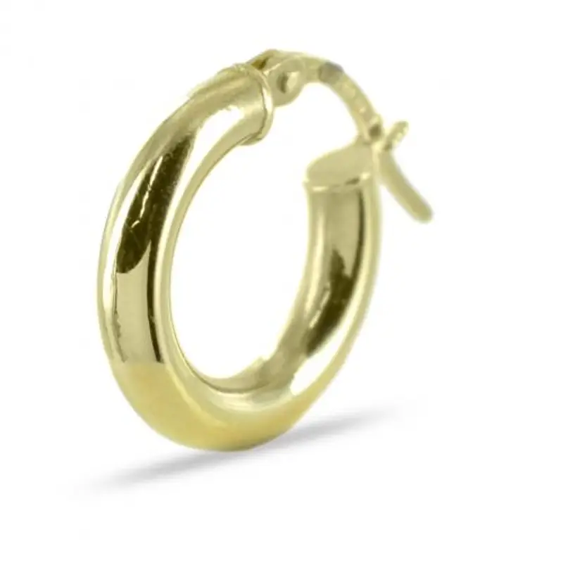 orecchino a cerchio singolo campanella media in oro giallo