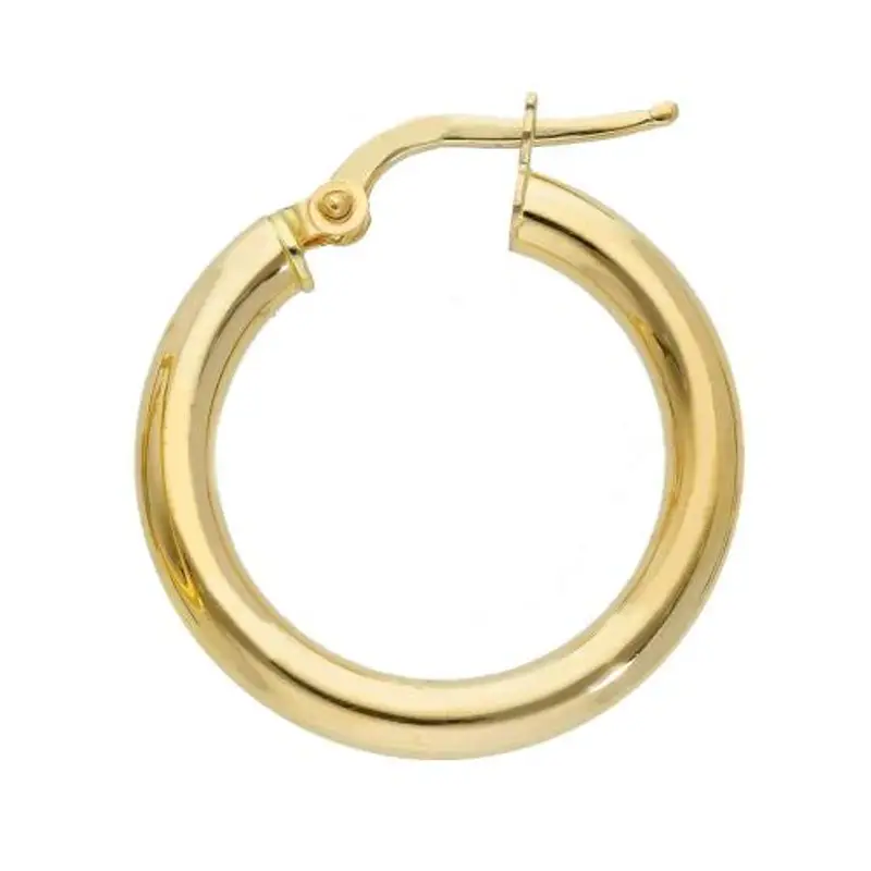 orecchino a cerchio singolo campanella media in oro giallo