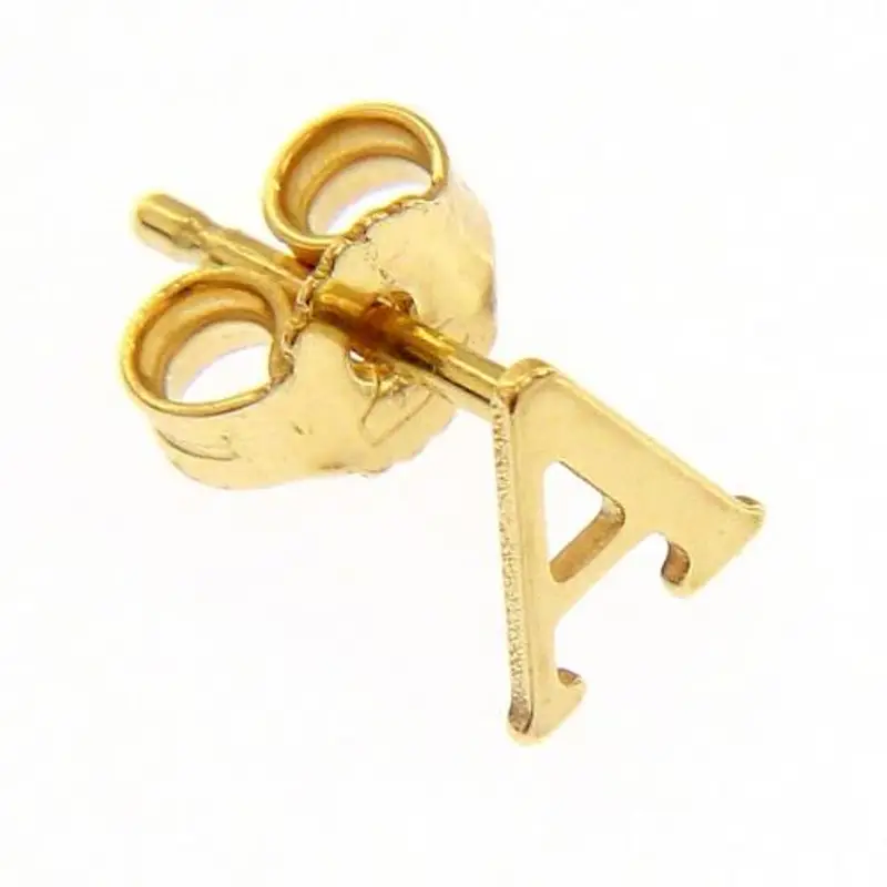 orecchino in oro giallo lettera iniziale