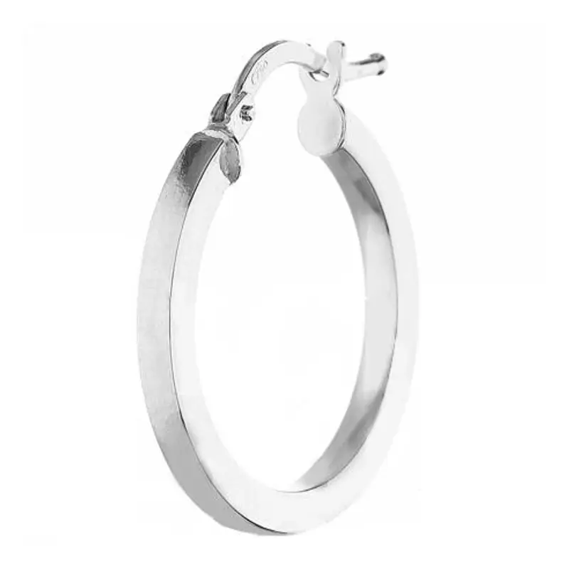 orecchino singolo a cerchio sottile in oro bianco 19 mm - campanella media