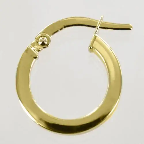 orecchino singolo a cerchio sottile in oro giallo 14 mm - campanella piccola miniatura 3