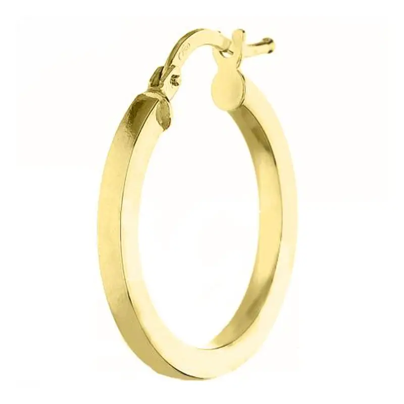 orecchino singolo a cerchio sottile in oro giallo 19 mm - campanella media