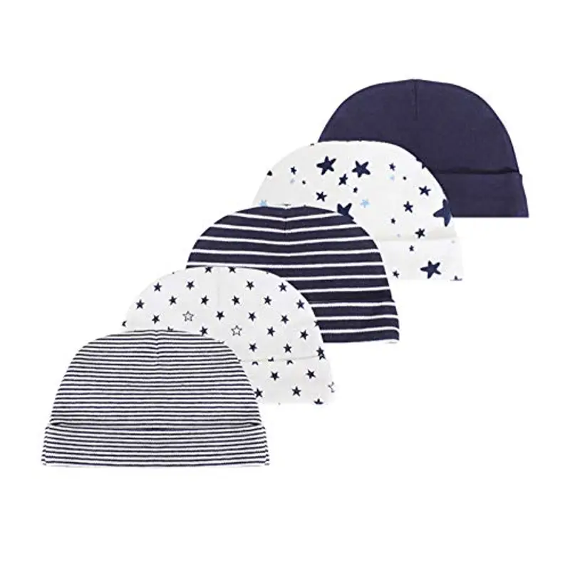Cappelli in cotone per neonato, 5 paia di cappelli e 5 paia di guanti antigraffio per neonati da 0 a 6 mesi, colore miniatura 2