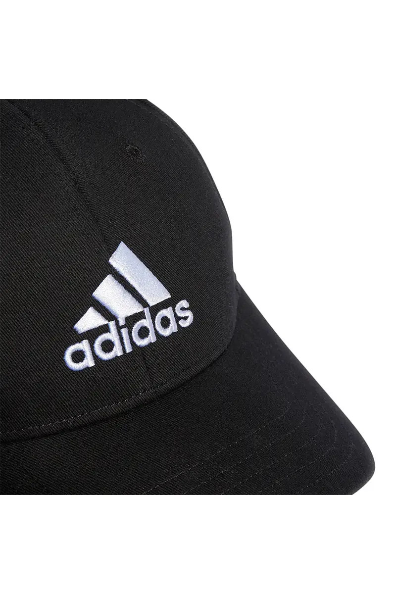 Cappellino con Frontino Nero e Logo Adidas Bianco ADIDAS BBALL CAP COT miniatura 2
