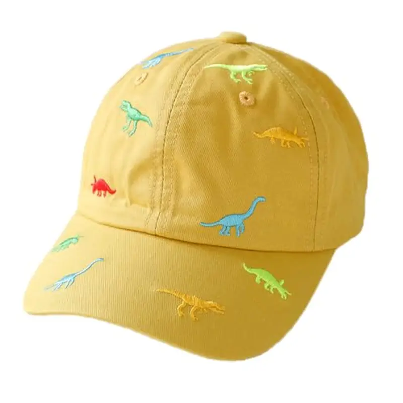 Cappellino da Baseball per Bambini e Bambine, con Ricamo a Forma di Dinosauro, Regolabile, in Cotone, con Protezione UV, per L'Estate, l'autunno, i Bambini, per 2-6 Anni
